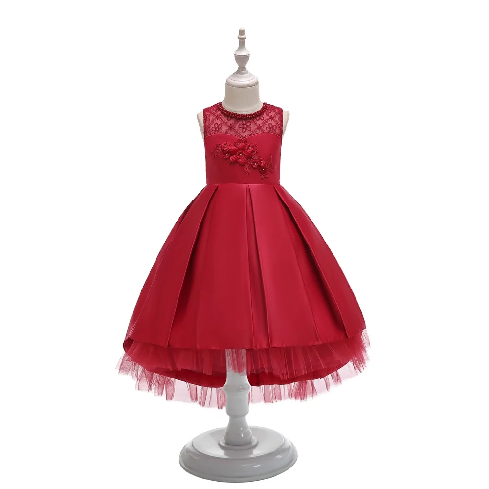 

2020 Children princess red skirts Europe and the United States performance lace kids dance dress for wholesale, As pic shows, we can according to your request also