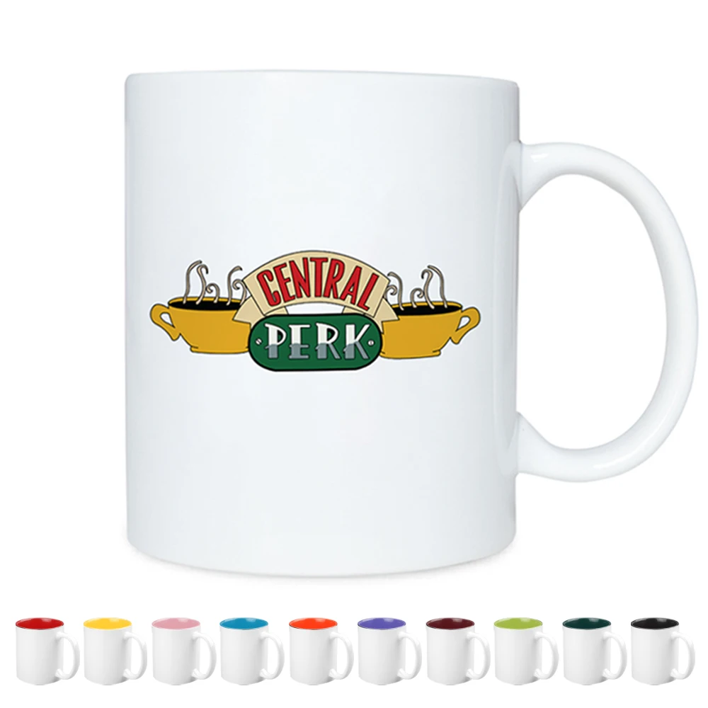 

Drop Shipping Free Design 11oz Friends TV Show Cartoon Printing Sublimation Ceramic Coffee Mug, Green / white