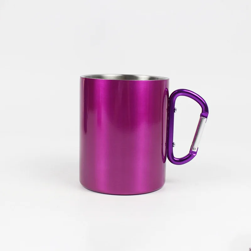 

custom double wall stainless steel 304 coffee mug cup with lid and handle, Black, white, green and custom color