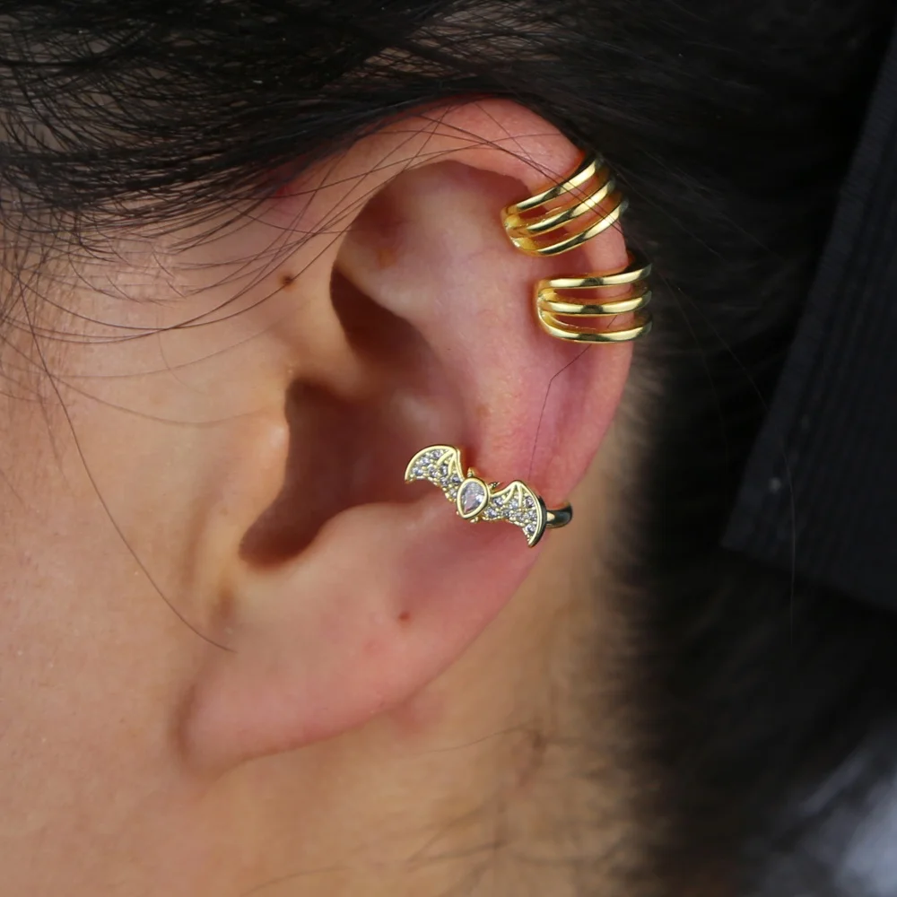 

new tiny band hollow ear cuff earring drop ship simple 925 sterling silver cuff earring no hole earring styles for child lady