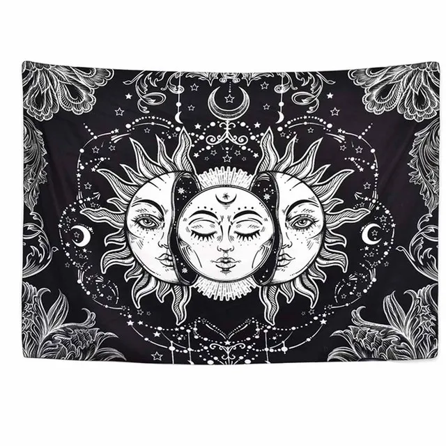 

Mandala Tapestry White Black Sun And Moon Tapestry Wall Hanging Gossip Tapestries Hippie Wall Rugs Dorm Decor Blanket