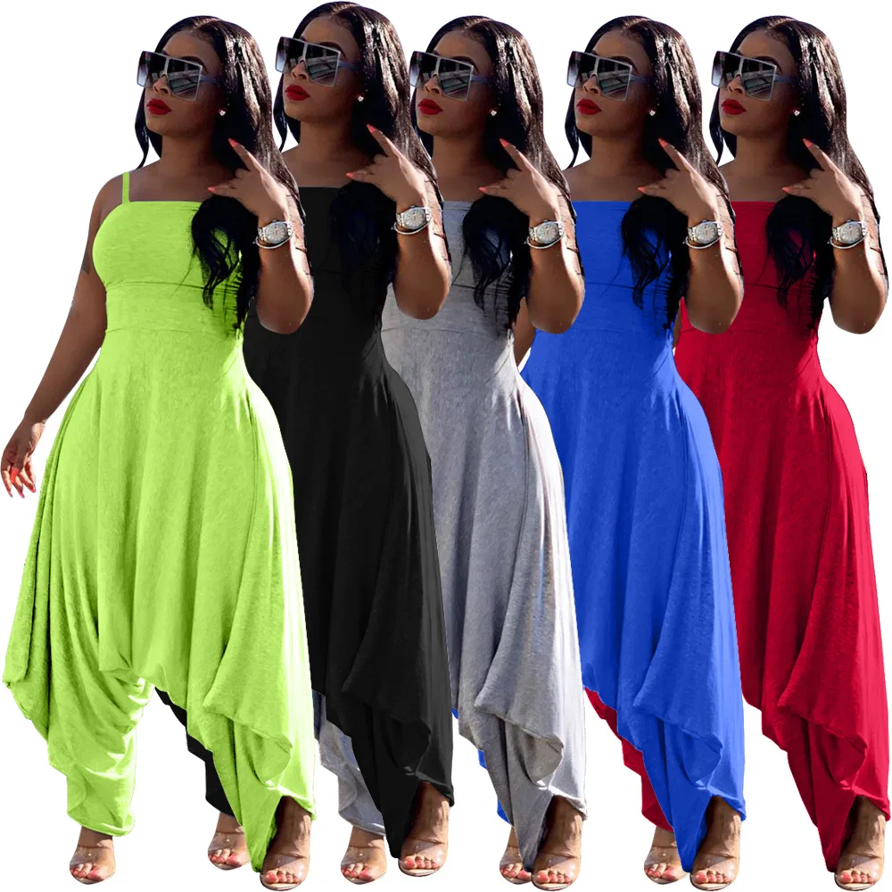 

2020 Hot Sale Solid Color Sexy Suspender Harem Pants Jumpsuit, 5 colors