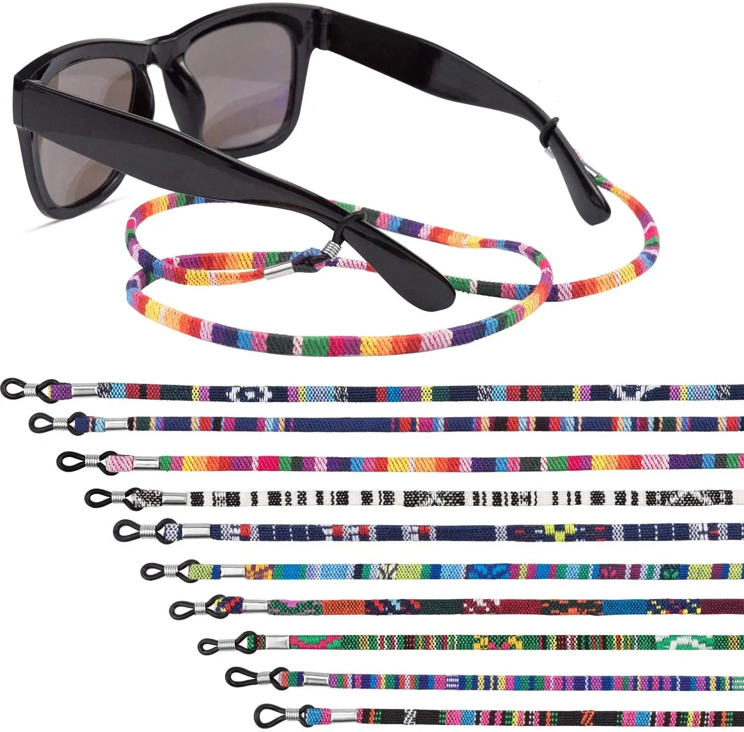

Glasses Strap Eyewear Retainer Sunglass Straps Eyeglass Holder Strap Glass Cord Lanyard Unisex Safety Glasses String, Black