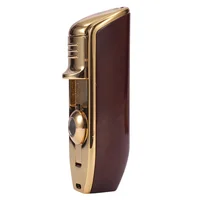 

Genesis cohiba Red Wood Grain Color Customized Laser Logo Refillable Cheap Torch Lighter with Punch Cutter