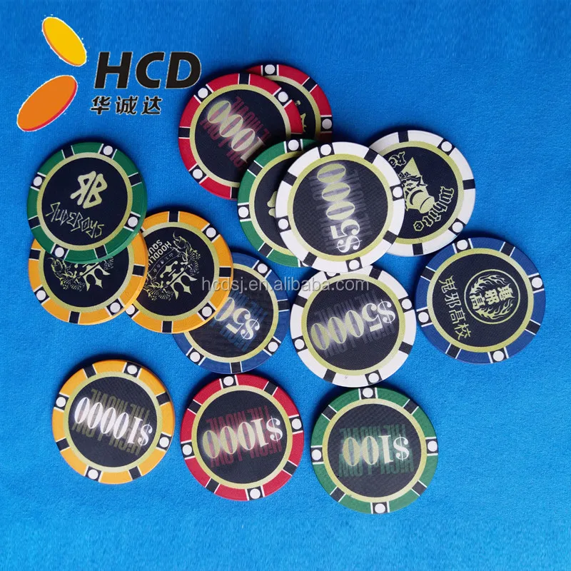 Professional Custom Logo Clay Casino Gaming Poker Chips 13.5g Qr Code 