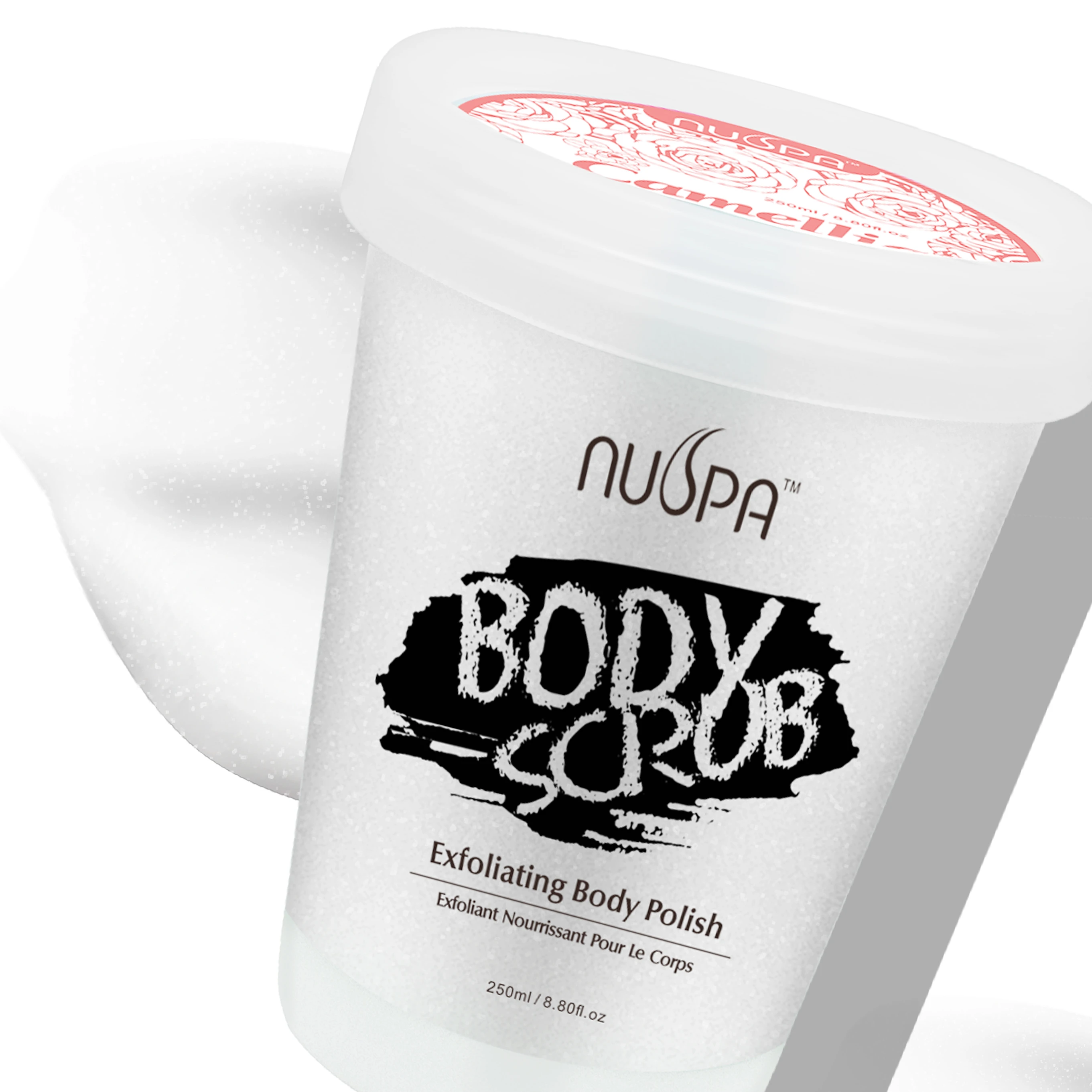

Private Label Nuspa Ultra Hydrating and Exfoliating Scrub for Nourishing Essential Body Care Camellia Body Scrub