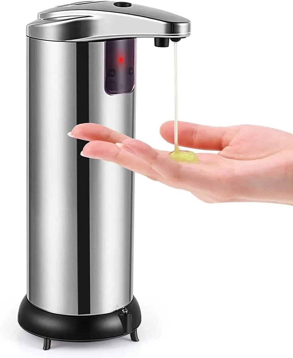 

OMIDA Touchless Automatic Soap Dispenser Stainless Steel Infrared Sensor, Adjustable Hands-Free Soap Dispenser Suitable for Bath