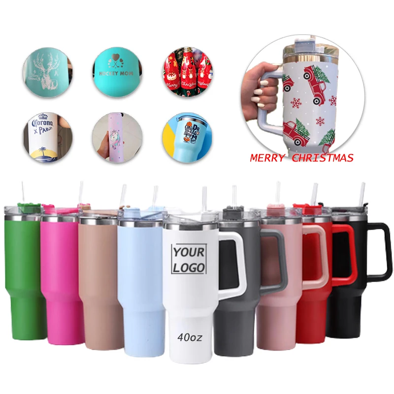 

40 oz in Stock Double Wall Vaccum Stainless Steel Thermo Insulated Handgrip Tumbler Water Bottle for Christmas Gift with Hand