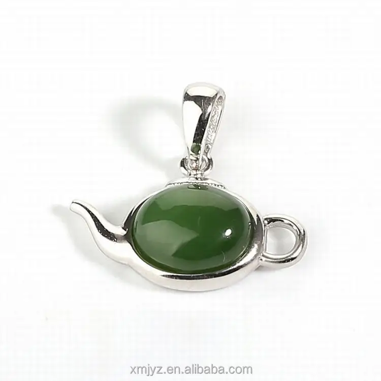 

Certified S925 Sterling Silver Gold-Plated Hetian Jade Jasper Pendant 2