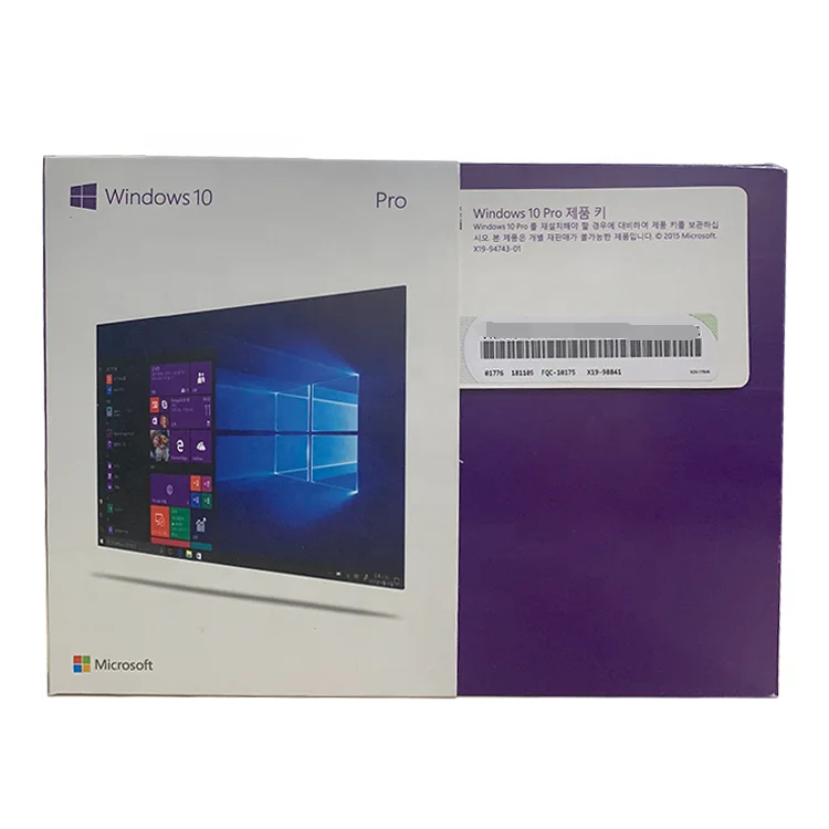 

Microsoft Software windows 10 professional retail package with USB 64Bit Korean version Hot sale windows 10 pro key box