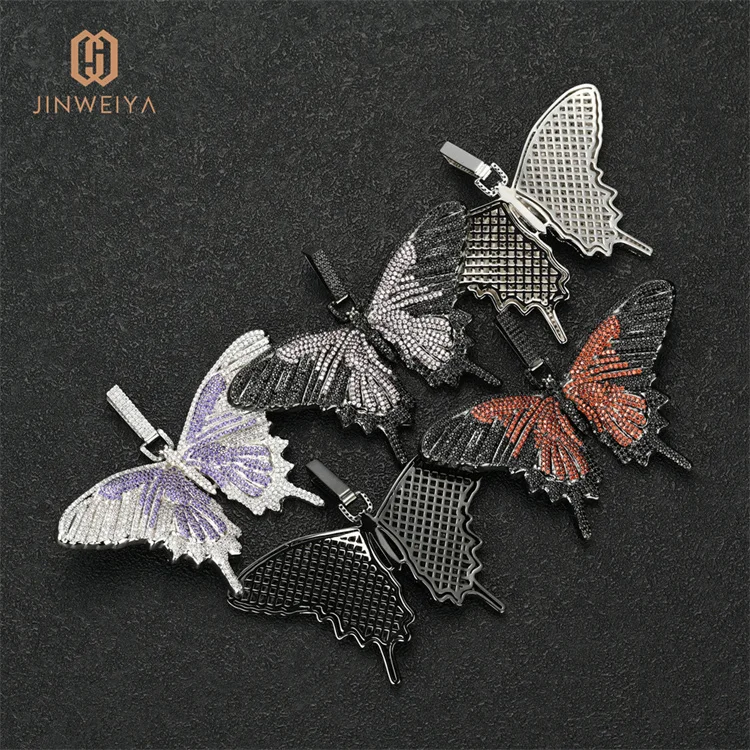 

JWY men 'jewlery' hip hop animal pendants iced out flying butterfly pendant necklace fashion accessories men and women