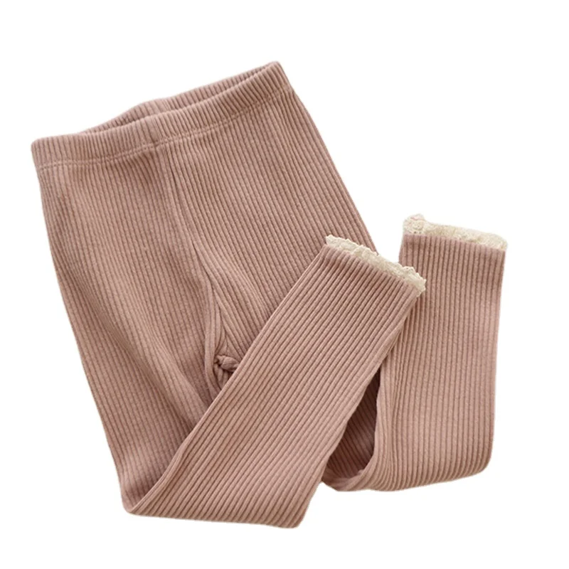 

Wholesale Autumn Fashionable Lace Elastic Leggings Little Girl Leggings Ribbed Pants