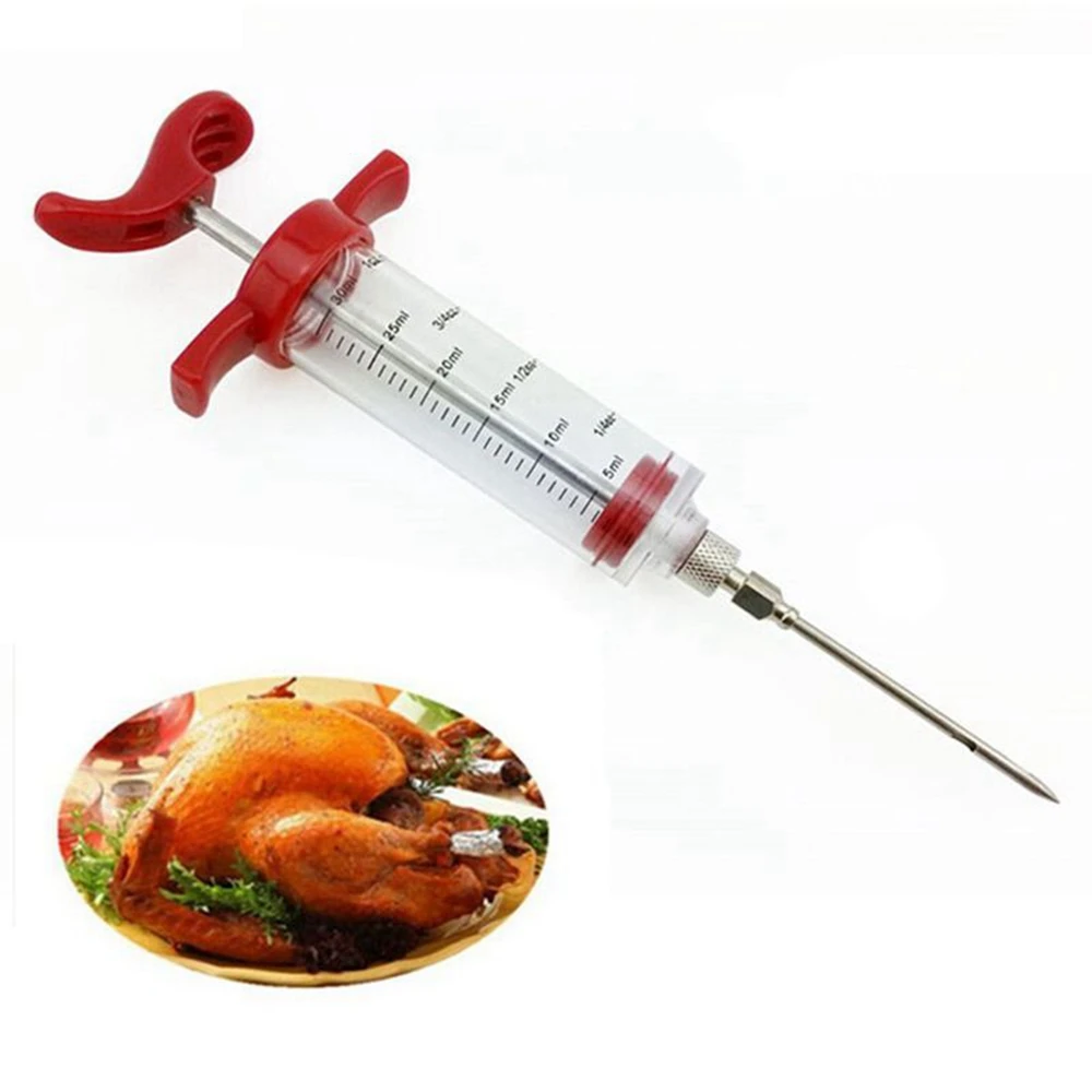 

BBQ Tool Cook Meat Marinade Injector Flavor Syringe For Poultry Turkey Chicken Grill Cooking