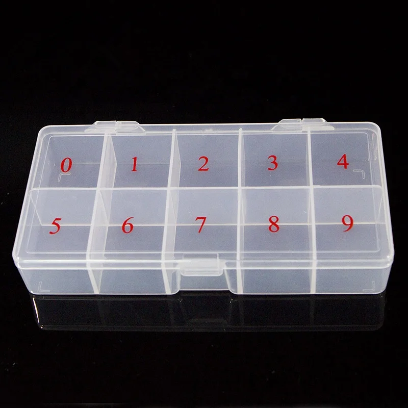 

500tips Empty Plastic Nail Art Tips Storage Box Case