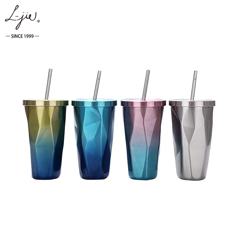 

Wholesale Color Changing Insulated Tumbler Cup with Lid 304 Stainless Steel Travel Tea Mug with Straw