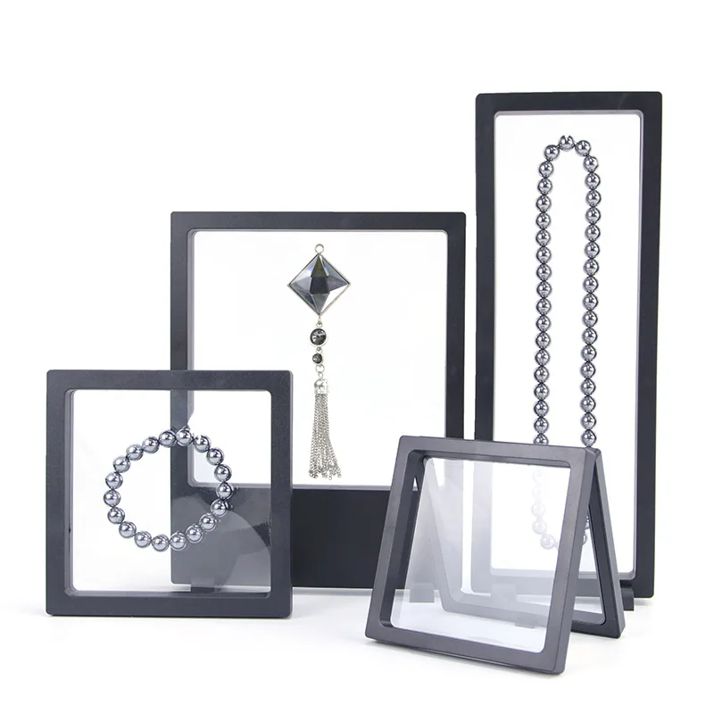 

Transparent display box PE film floating packaging jewelry ring bracelet box small commodity gift box