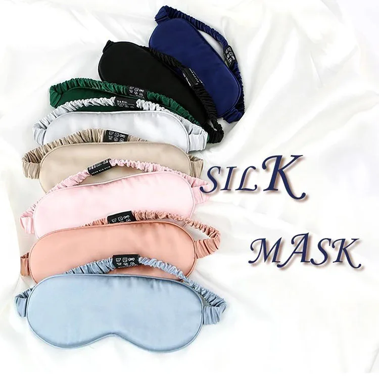 

Factory wholesale Anti-aging skin care luxury pure silk eye mask 16mm 100% mulberry silk sleep mask, Color optional