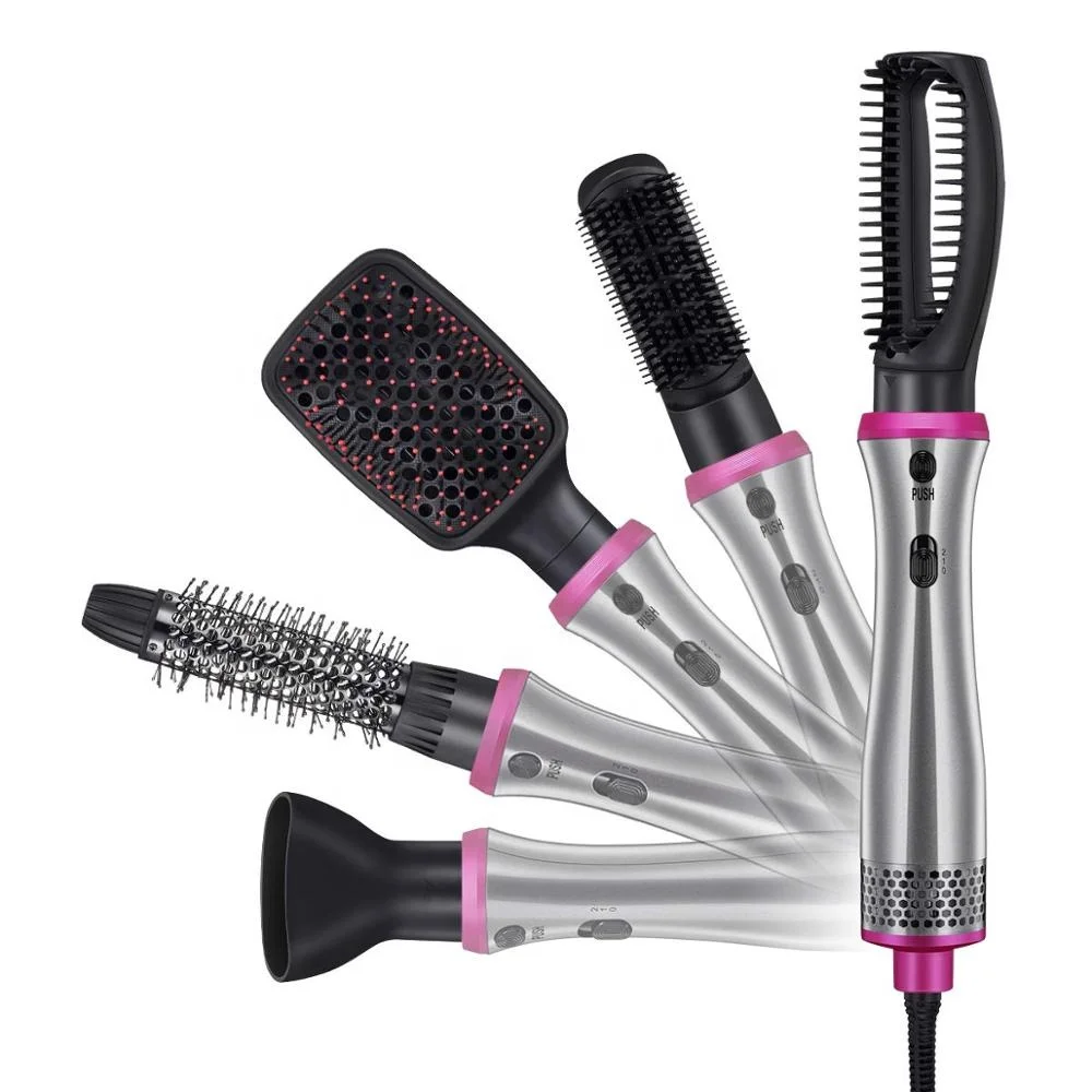 

Hair Dry Brush 5 In 1 Hot Air Brush Set One-Step Hair Dryer and Volumizer Ceramic Blow Dryer for Straightening Curling Drying Co, Grey