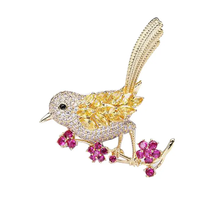 

New Design Best Selling High Quality Fashionable And Cute Bird Zircon Safe Brooch
