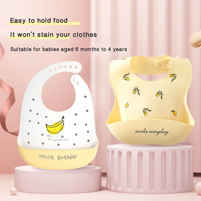 

Customizable High Quality BPA Free Waterproof Silicone Baby Bib Soft Silicone Bibs Original Printing Baby Bibs