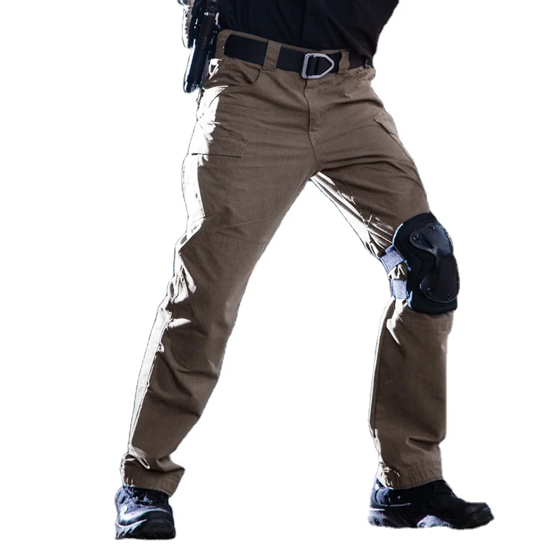 

New fashion men waterproof pockets long pants Solid color outdoor sports mens casual Archon trousers Military tactical pants, Three colors