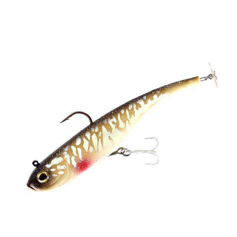 

Hot Fishing lures 150mm 47g Soft Baits With Spoon lures On Tails Sinking Good Action Artificial Bait Soft Plastic Lure Fishing, 6 colors