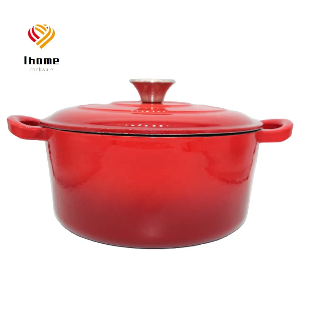 

Ihome Dutch Oven Cast Iron Set for Making Outdoor Stovetop Induction Safe Enamel Pot With Lid Small Cast Iron Dutch Oven