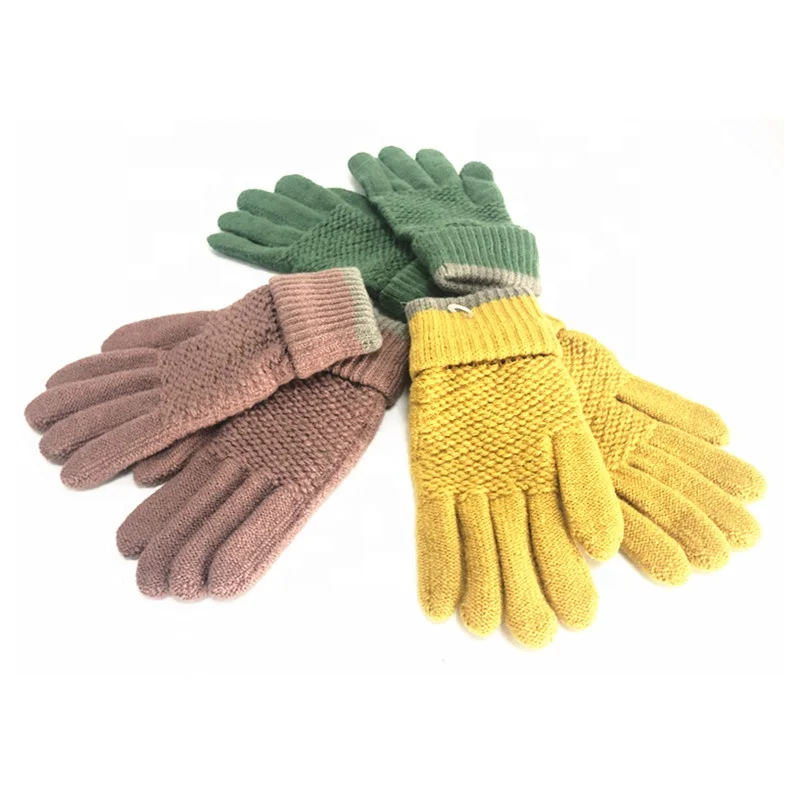 
hot selling wholesale designer magic promotion winter acrylic knitted gloves 