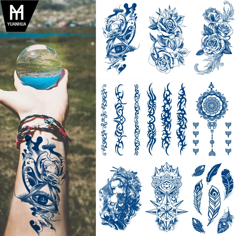 

40 Sheets Mixed Styles Temporary Tattoos Stickers Water Transfer Tattoos for Women Men Body Arm Art Makeup