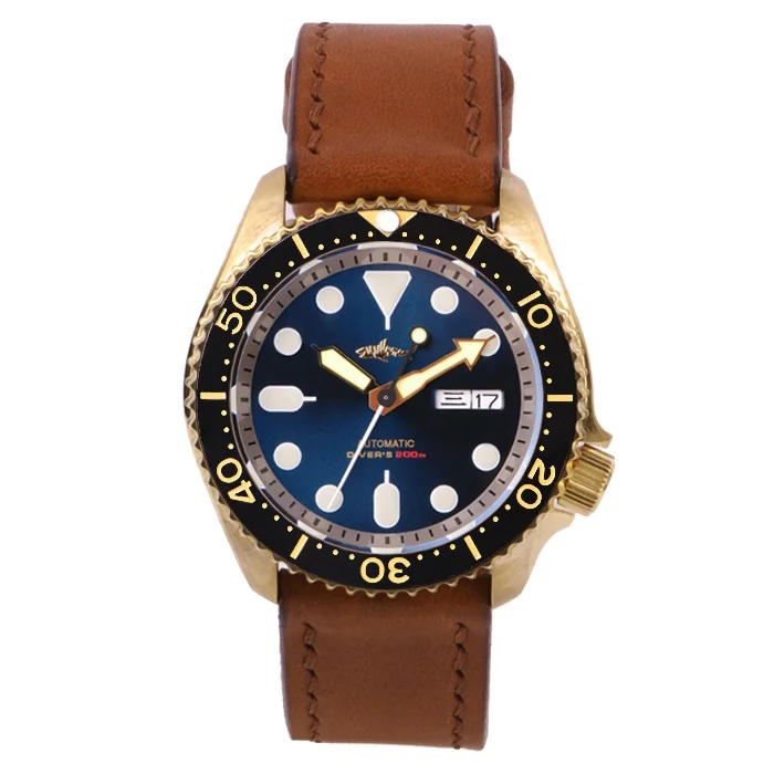 

free fedex shipment HEIMDALLR sapphire skx007 bronze NH35 20atm super luminous diver mechanical automatic watch for sale