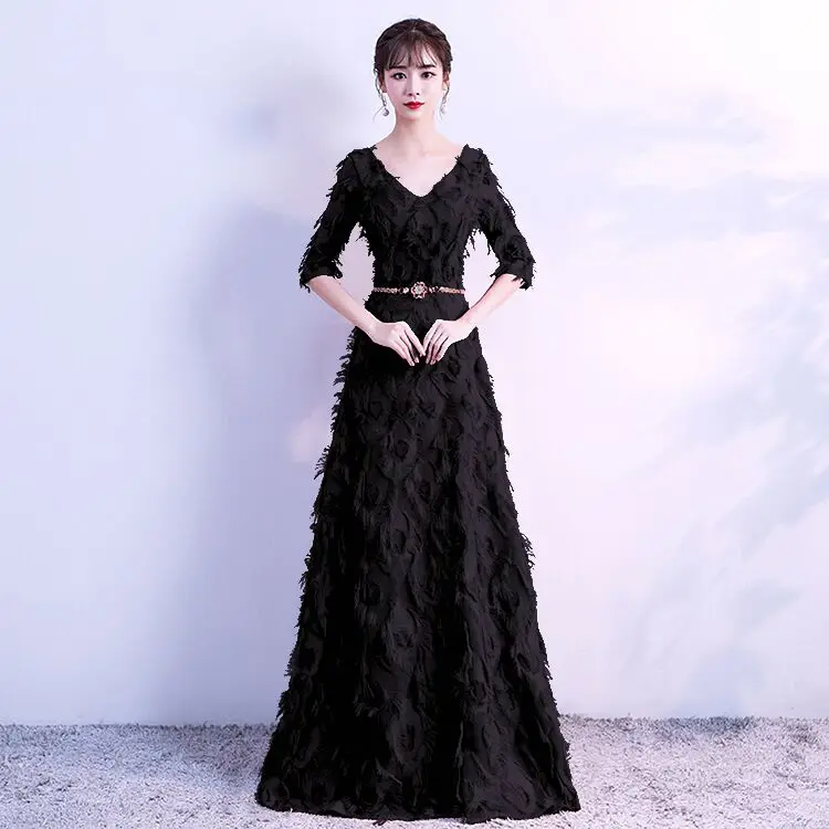 

women clothing black long elegant party lace dress, Red wine, champagne