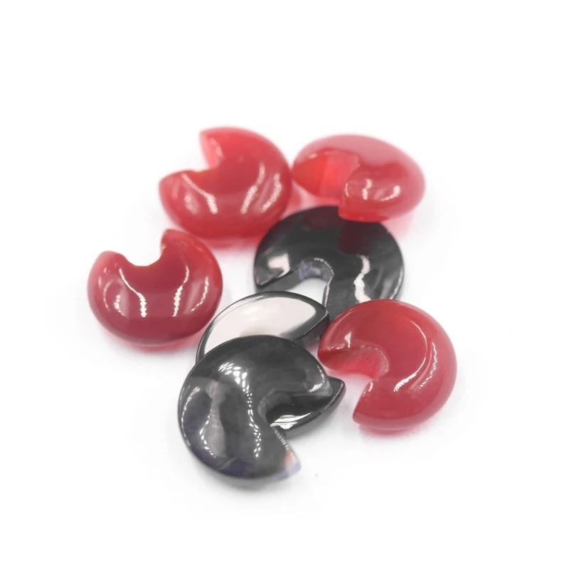 

Redleaf Jewelry lips shape 5A Loose Gemstone Natural Agate Stone red and black agate