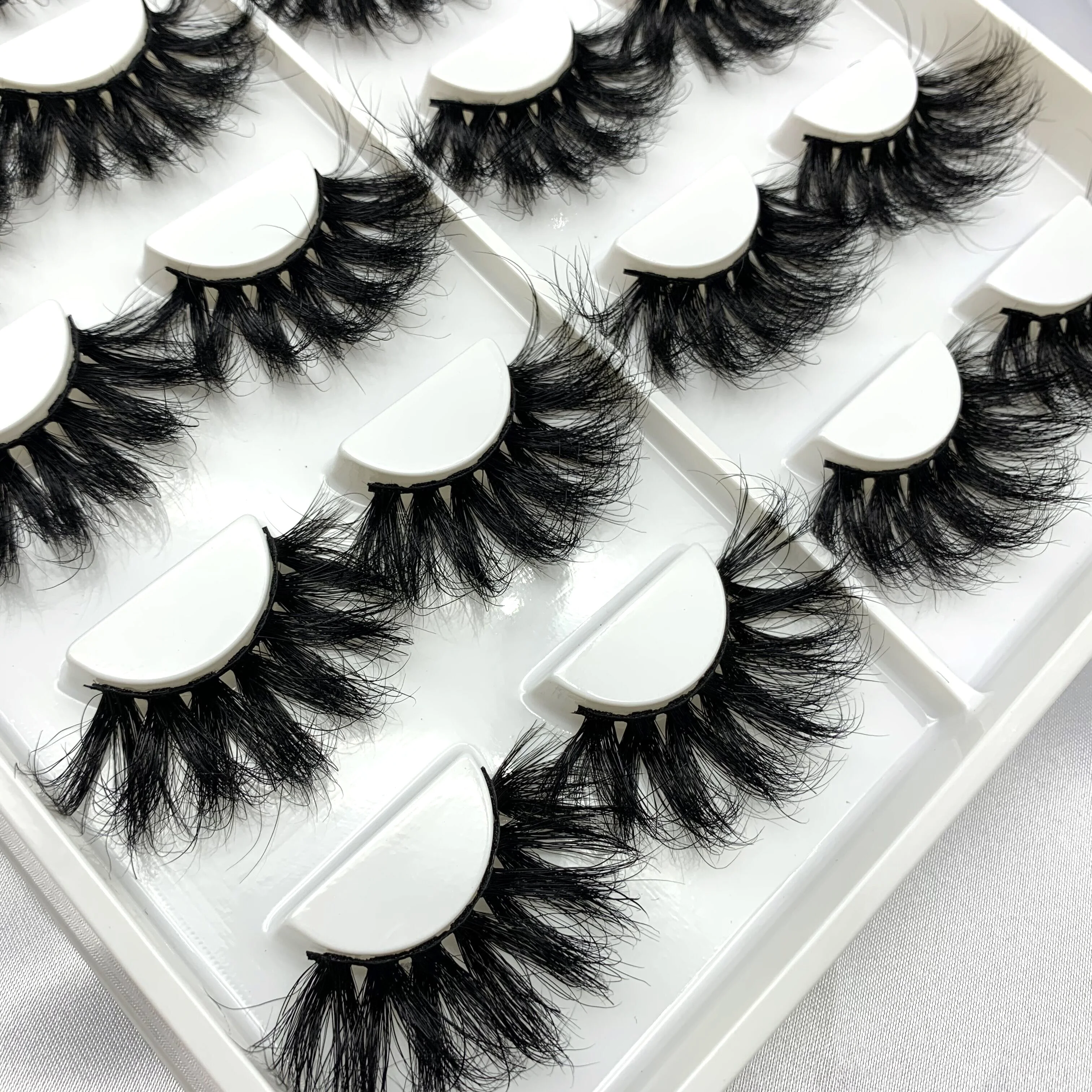 

Wholesale 25 Mm 3D siberian mink 25mm lashes bulk eyelash vendor customized boxes, Natural black