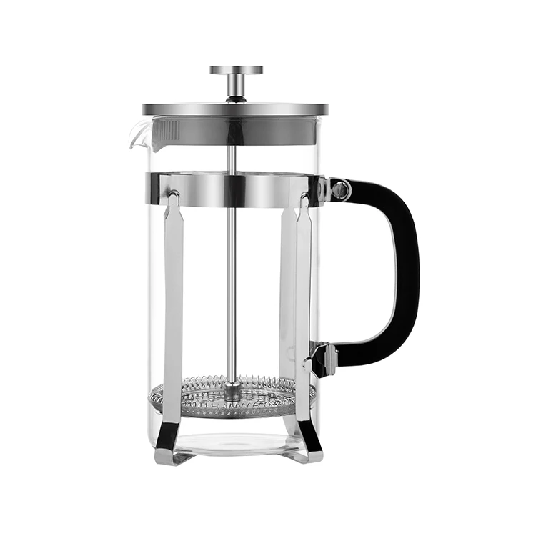 

Customize logo 1000ml chrome stainless steel french press coffee maker plunger