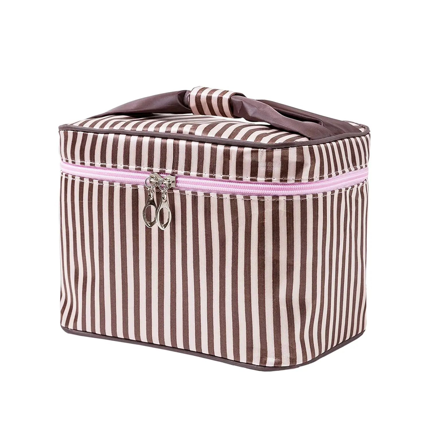 

Large Capacity Hard Pink Lined Women Make up Travel Cosmetic Bags with Mesh Pocket for Ladies, Can be customized
