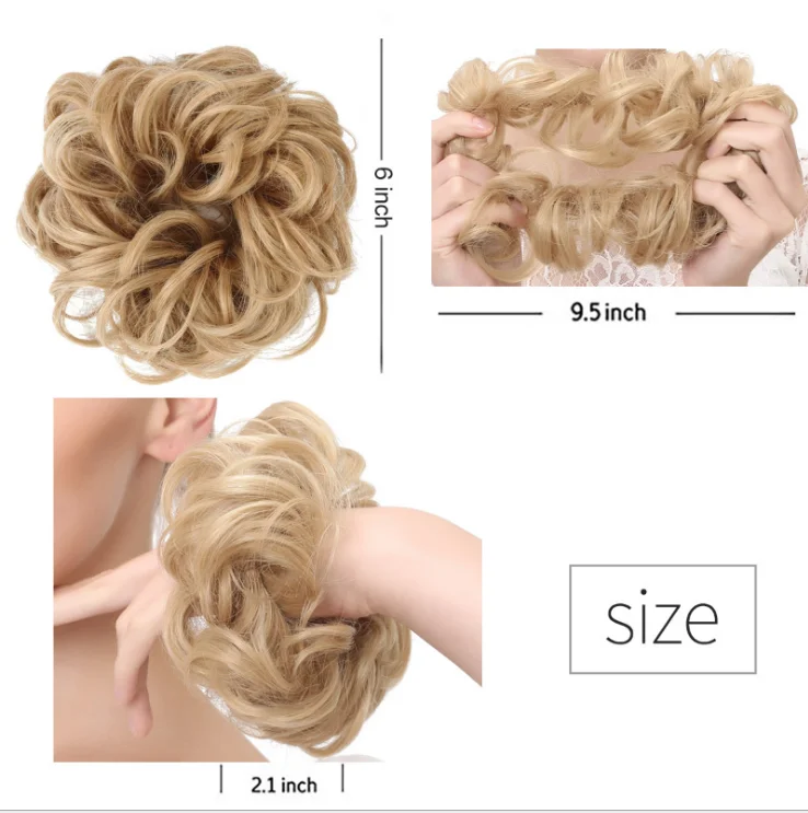 

VMAE 2021 Hot Selling 22 Colors Synthetic Hair Bun Messy Chignons Wavy Curly Updo Curly Chignon Hair Piece For Women