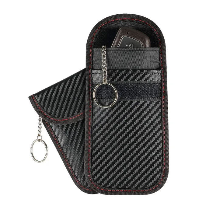 

14*10cm Protective best fob blocker key signal blocking case jammer pouch faraday bag for car keys, Black, or cusotmized