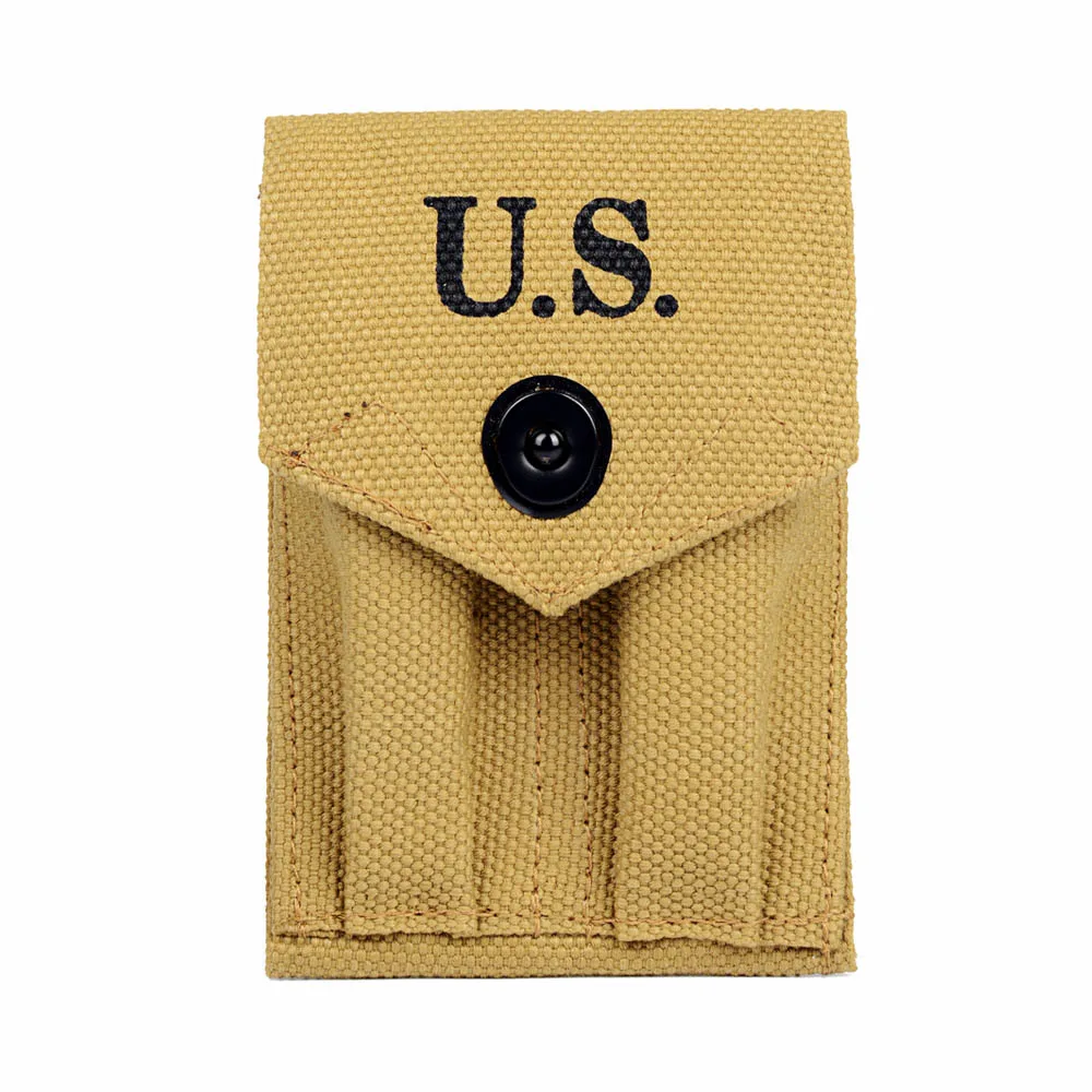 Khaki WWII US M1 Cabbeen Two Cell Pouch Pocket