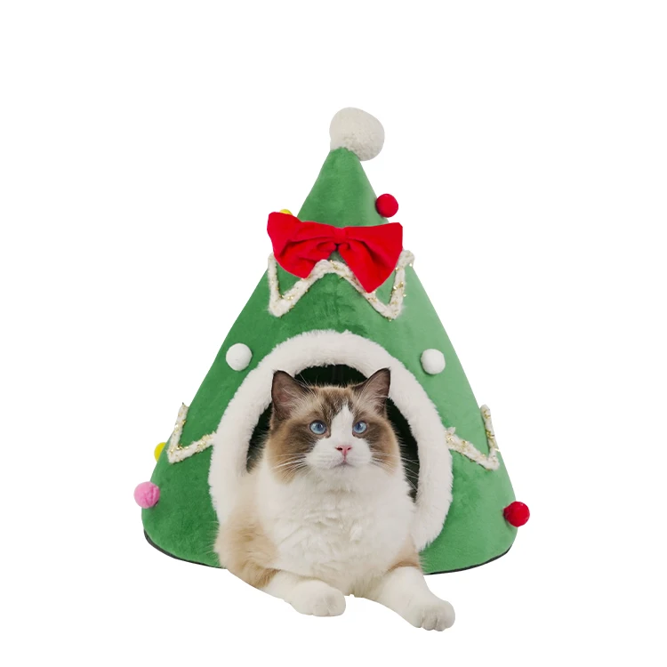 

Christmas Wholesale Non Slip Fluffy Cushion Washable Luxury Large Cat Dog Pet Beds & Accessories, Green / red