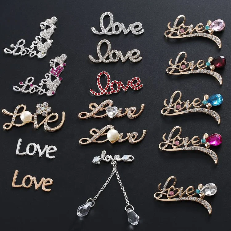 

New Arrival Metal Design LOVE Charm Animal Spring metal Shoe Croc Charm For Clog Shoe Decoration