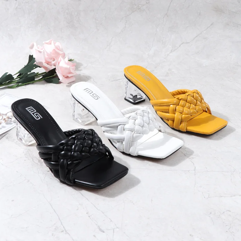 

Wholesale Plus Size Trending Stylish Ladies Casual Square Toe Fashion Microfiber Leather Pumps Shoes Sandals For Women With Heel