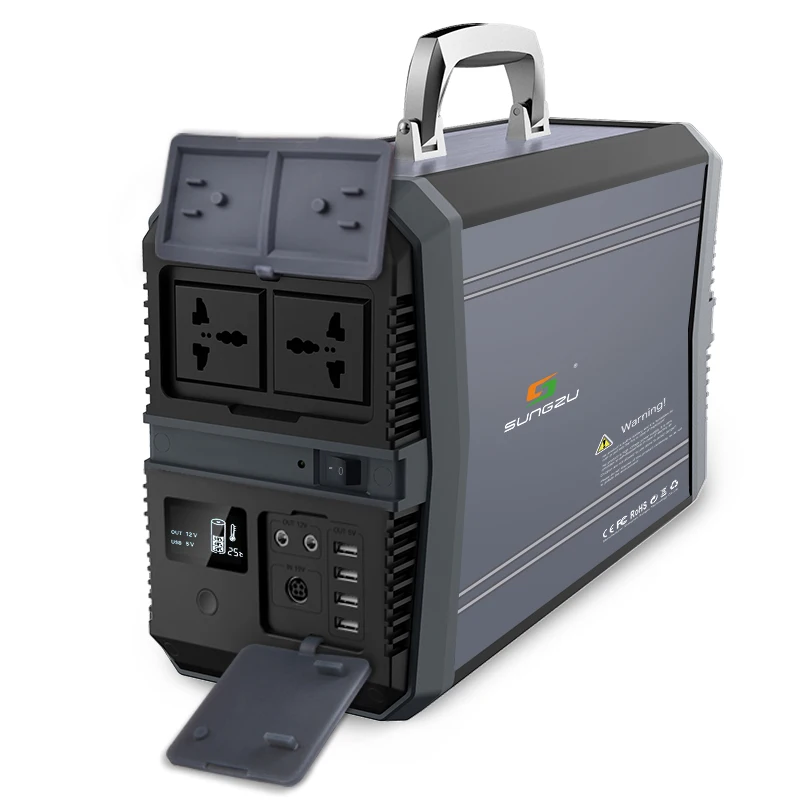 

Durable Aluminum Alloy Frame Portable SUNGZU 1500W Powerbox Solar Power Generator, Titanium gray, silver, black or oem