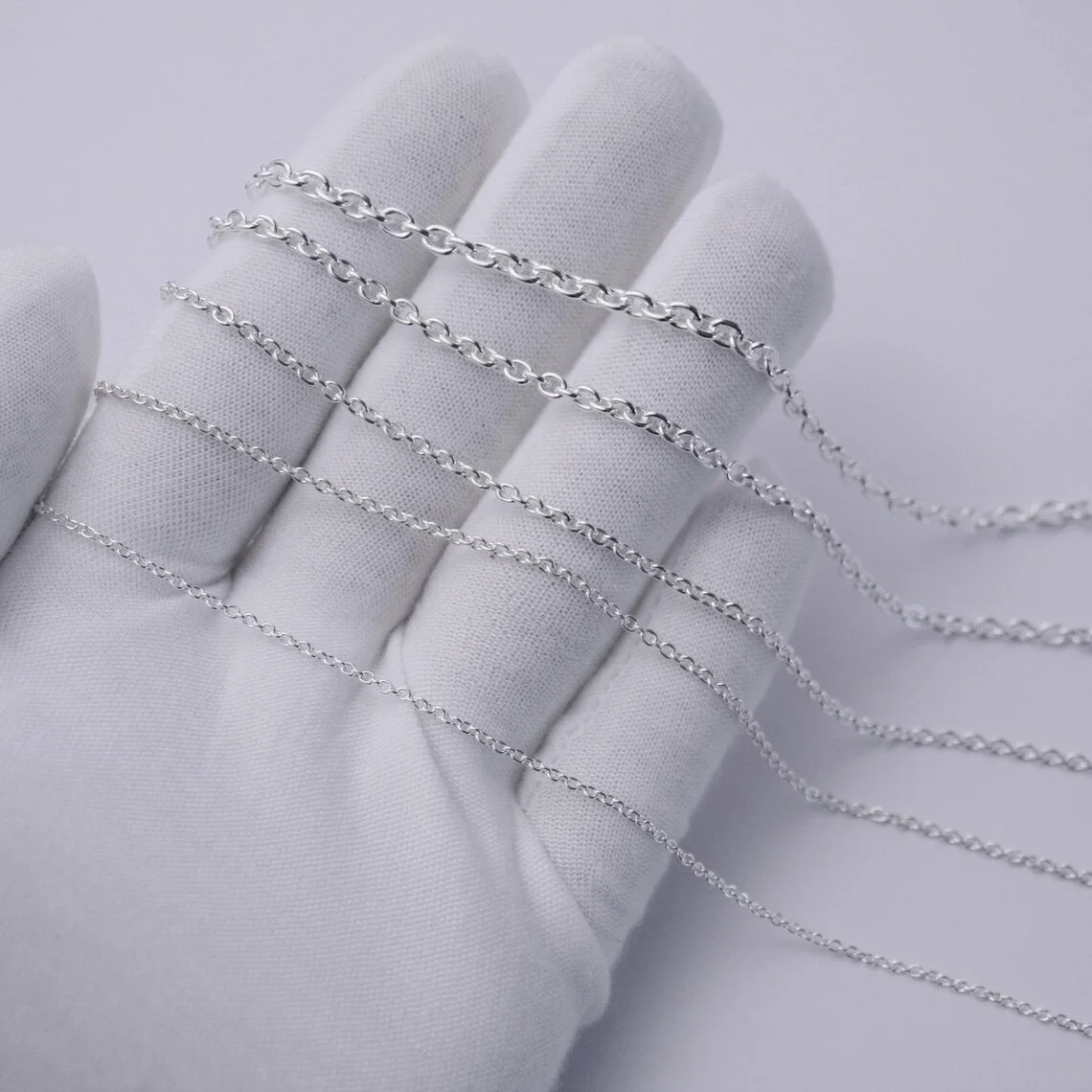1Meters 925 Sterling Silver Chain Necklace DIY O Shape Cross Chains for Bracelets Jewelry Making Components