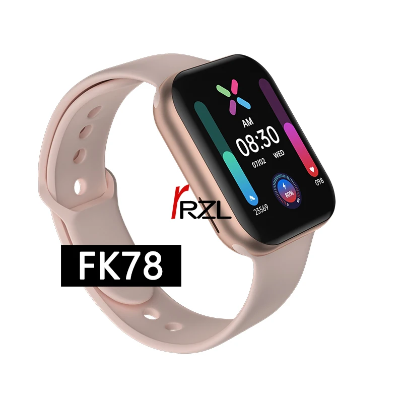 

IWO FK78 Smart Watch 6 Series 1.78 Inch Screen Sports GPS Track BT Call 1.78 Inch Custom Wallpaper Waterproof Smartwatch FK78, Black gray pink red blue