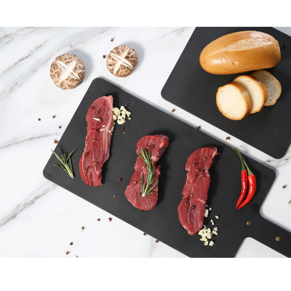 

Commercial big hard black meat wood fiber cutting board with handle, Natural