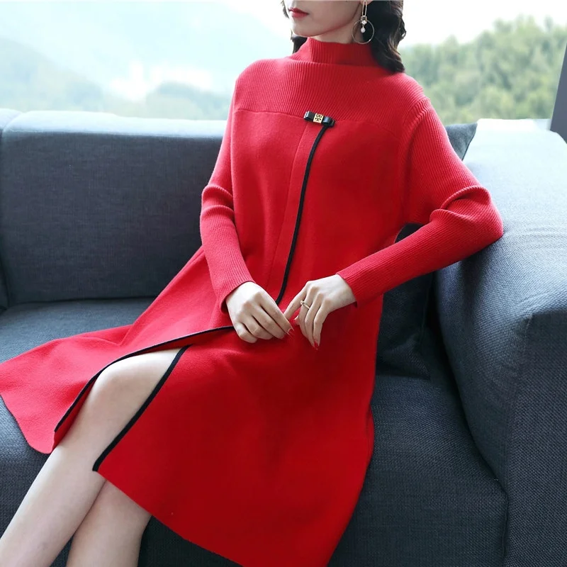 

B61645A Luxurious Classic women long open cardigan knitted sweater, Rose madder/gray/red/black/coffee