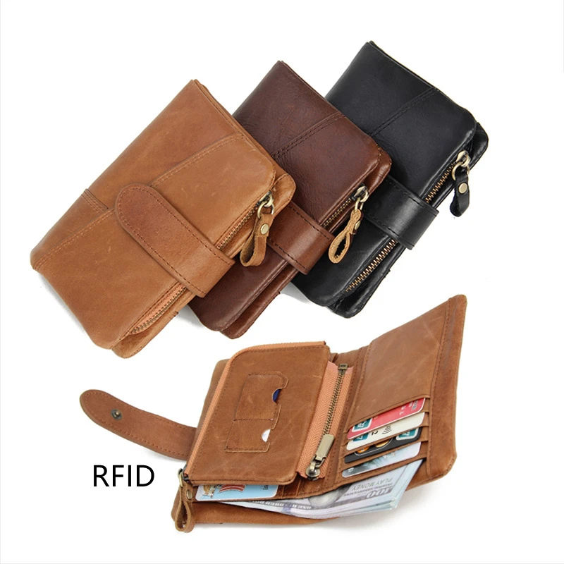 

Carteras Billetera De Hombre Cheap Mens Genuine Leather Rfid Credit Card Holder Purse Slim Pockets Wallet For Men