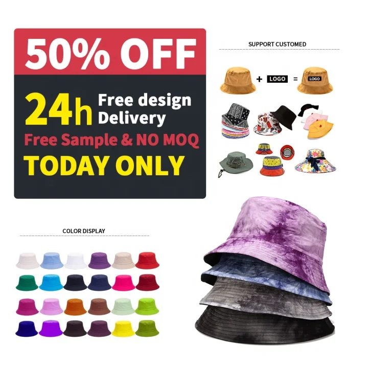 

Fashion Design Custom Tie Dye Printing Colorful Tie Dye Bucket Hat Fisherman Hat Custom Tie Dye Personalised Bucket Hat