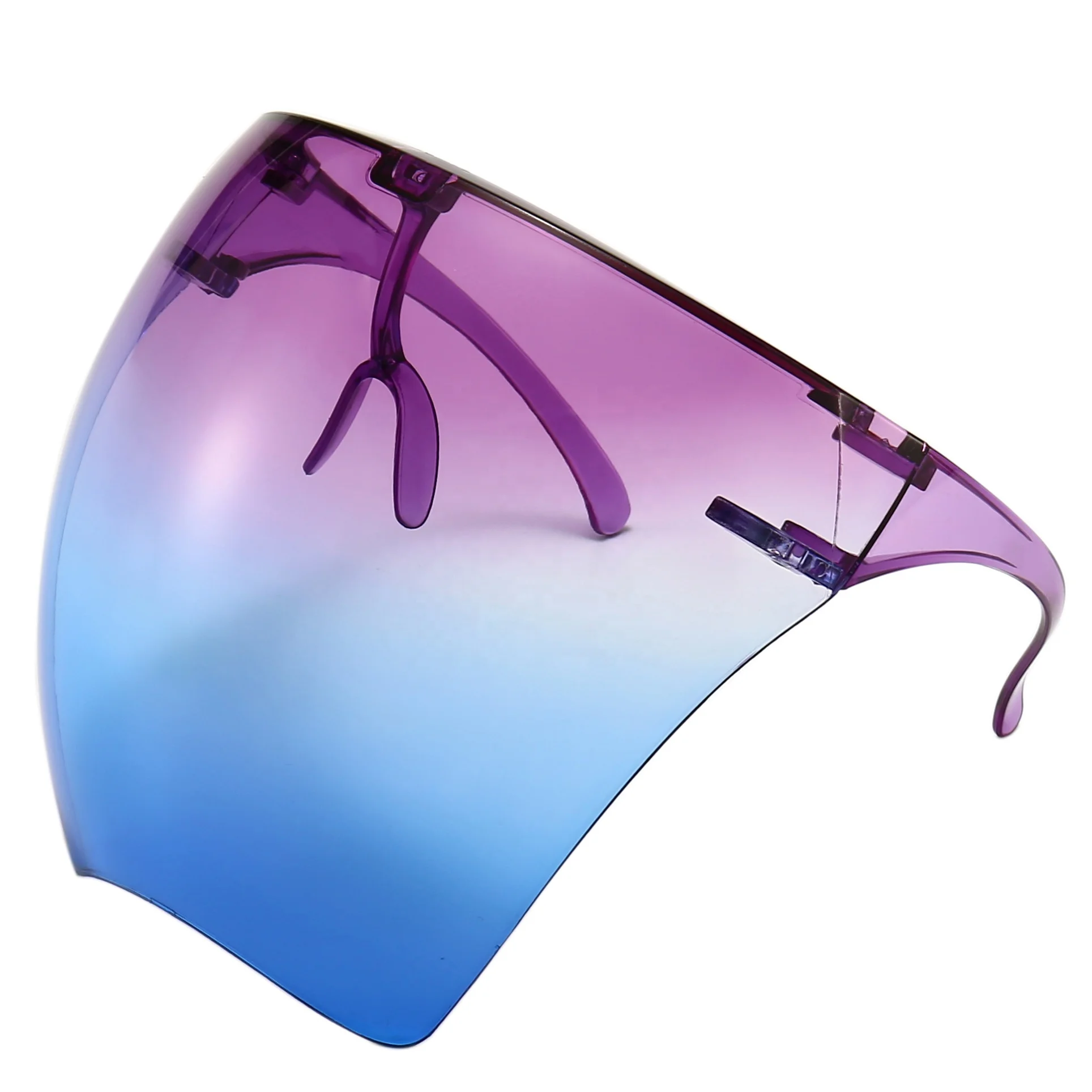 

Factory Anti Fog Mirrored Acrylic Face Shield Colorful Glasses Protective Visors Transparent One Piece Oversized Sunglasses, Mix color