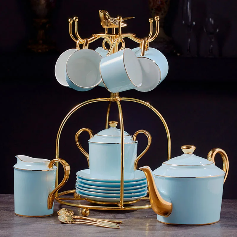 

European ins luxury bone china coffee cup and dish set home elegant high-grade British afternoon tea set, Full decal